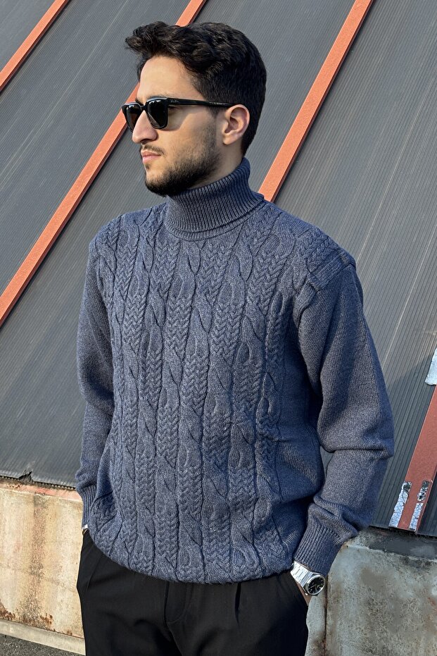 Men'S, Old Money Culture, Full Turtleneck, Wool, Regular Fit, Hi-Quality Sweater 25Pltk22