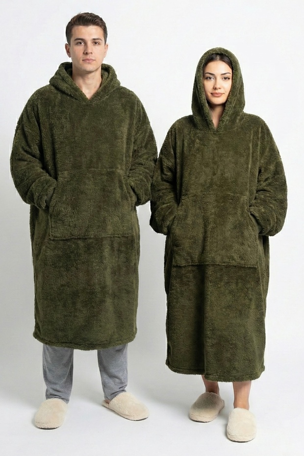 Mbey Wellsoft Wearable Blanket with Hood - Unisex Warm Tv Blanket 1 Piece - One Size
