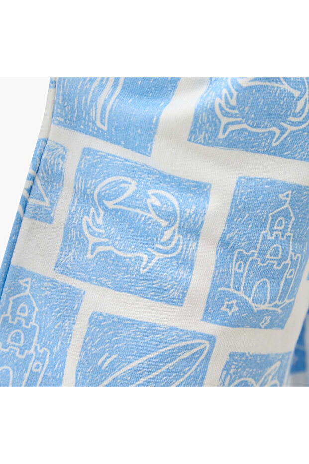 Printed Shorts with Drawstring Closure - 5