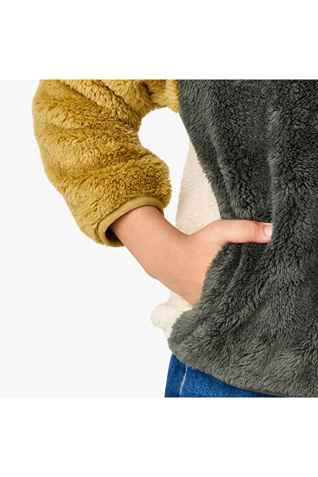 جاكيت صوف بألوان متداخلة مع سحاب للإغلاق - 4