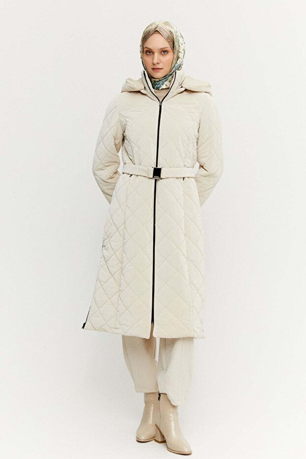 Fermuarlı Kapitone Kaban - 2