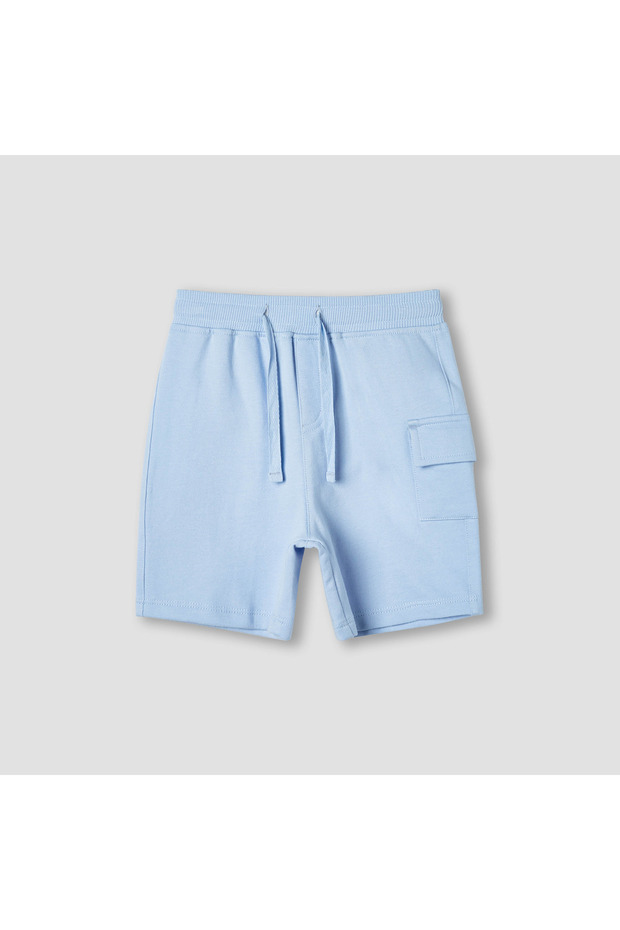 شورت كارجو سادة مع رباط للإغلاق - 1