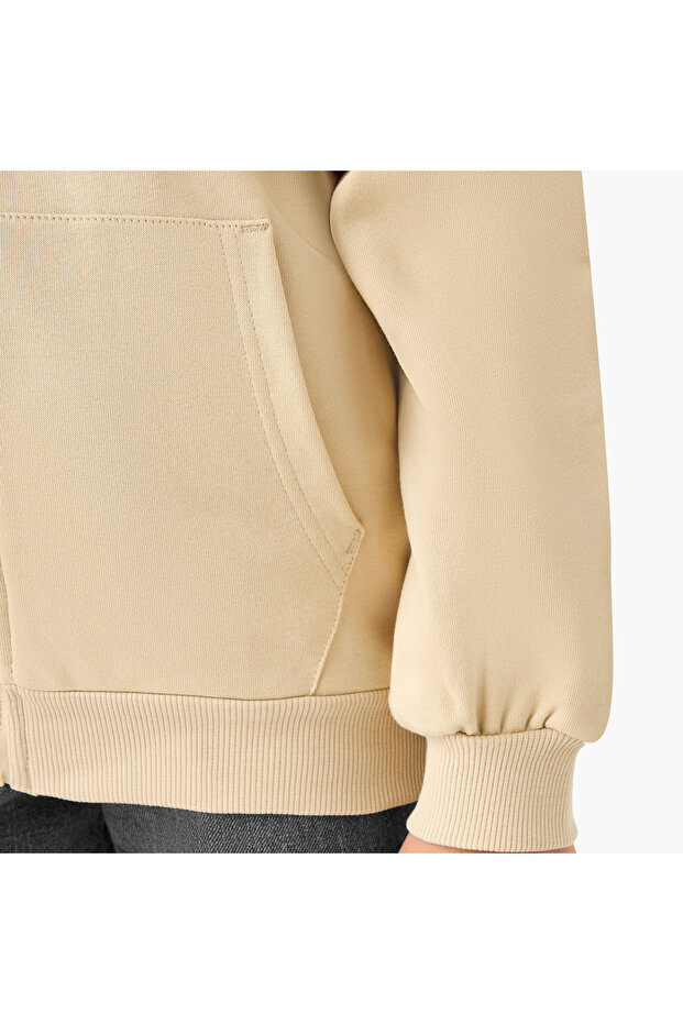 جاكيت بغطاء رأس متين مع سحاب للإغلاق - 5