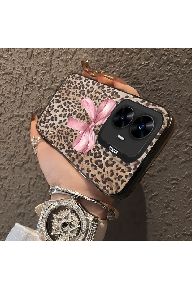 حافظة متوافقة مع هاتف Realme C55 بنمط pardus، حافظة هاتف صلبة مضادة للسقوط - 3