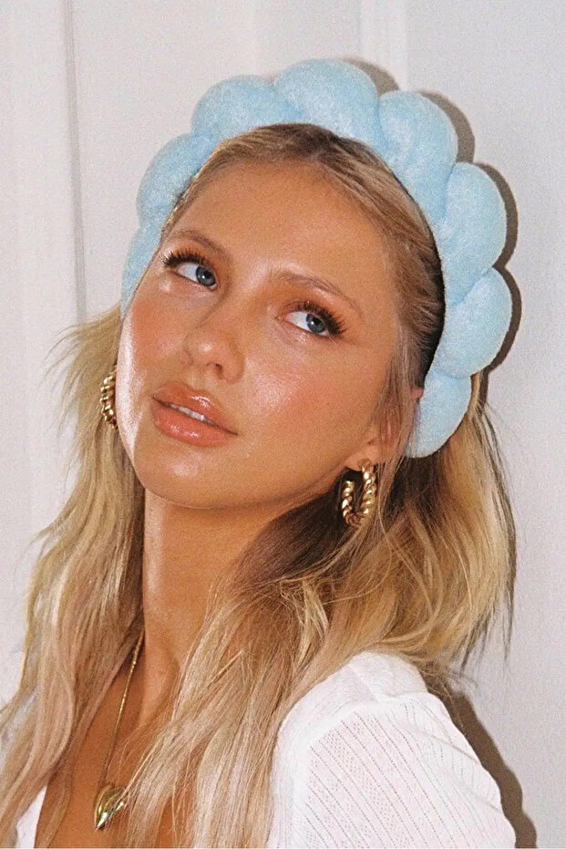 Blue Color Spa Hair Band Towel Crown