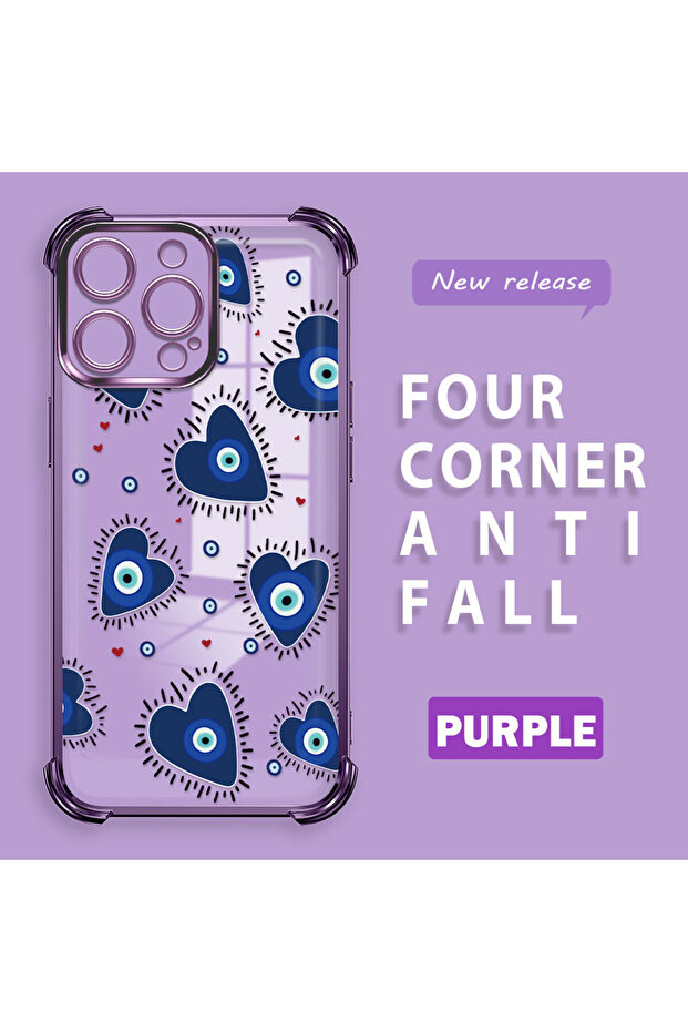 حافظة واقية من السيليكون الشفاف المتوافقة مع هاتف iPhone 14 Pro Max بنمط العين الشريرة - 1