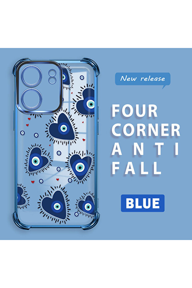 حافظة حماية من السيليكون الشفاف المتوافقة مع هاتف Xiaomi Redmi 13C بنمط العين الشريرة - 1