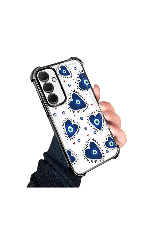 حافظة حماية من السيليكون الشفاف المتوافقة مع هاتف سامسونج جالاكسي A35 بنمط العين الشريرة - 3