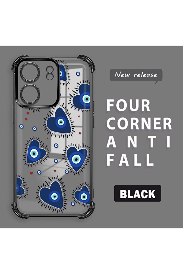 حافظة حماية من السيليكون الشفاف المتوافقة مع Xiaomi Poco C65 بنمط العين الشريرة - 1