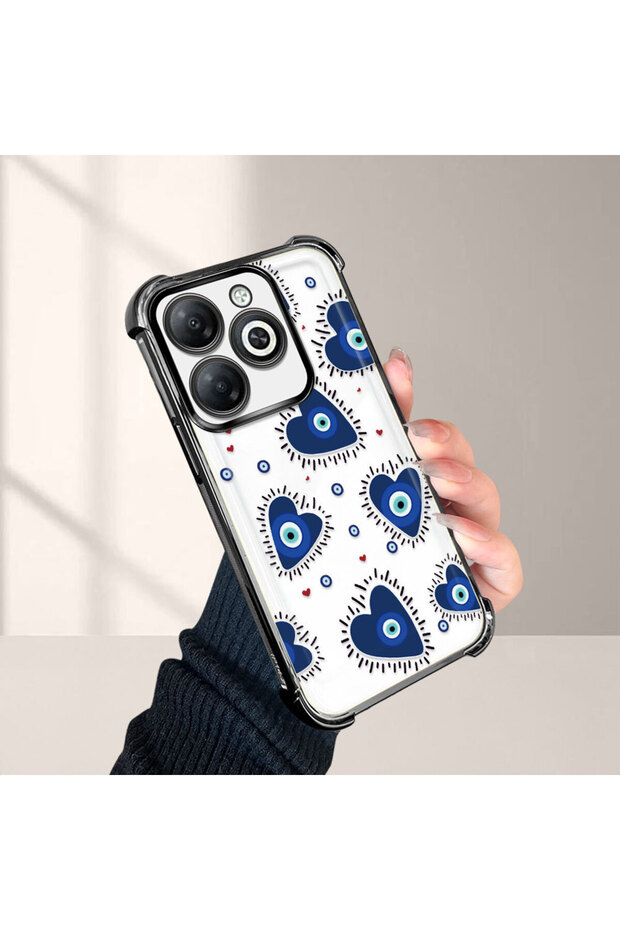 حافظة حماية شفافة من السيليكون متوافقة مع تكنو سبارك 20/20C بنمط العين الشريرة - 2