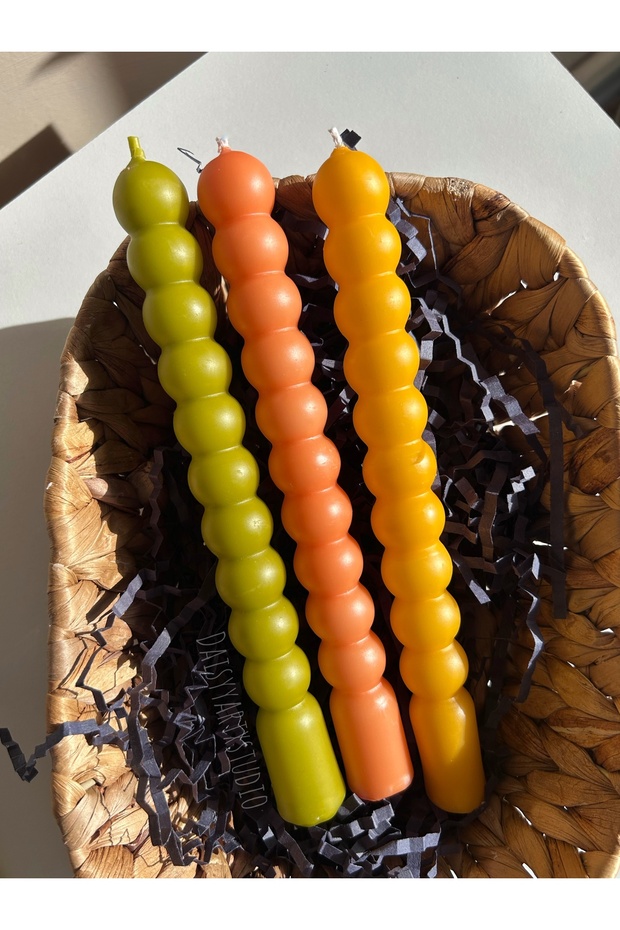 Bubble şamdan mum 3 renk - 1