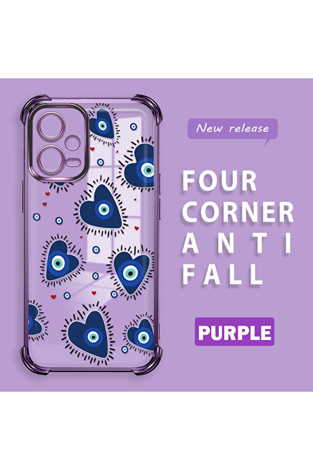 حافظة حماية من السيليكون الشفاف المتوافقة مع Xiaomi Poco X5 بنمط العين الشريرة - 1