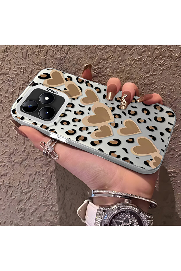 حافظة متوافقة مع هاتف Realme C53 بنمط pardus، حافظة هاتف صلبة مضادة للسقوط - 2