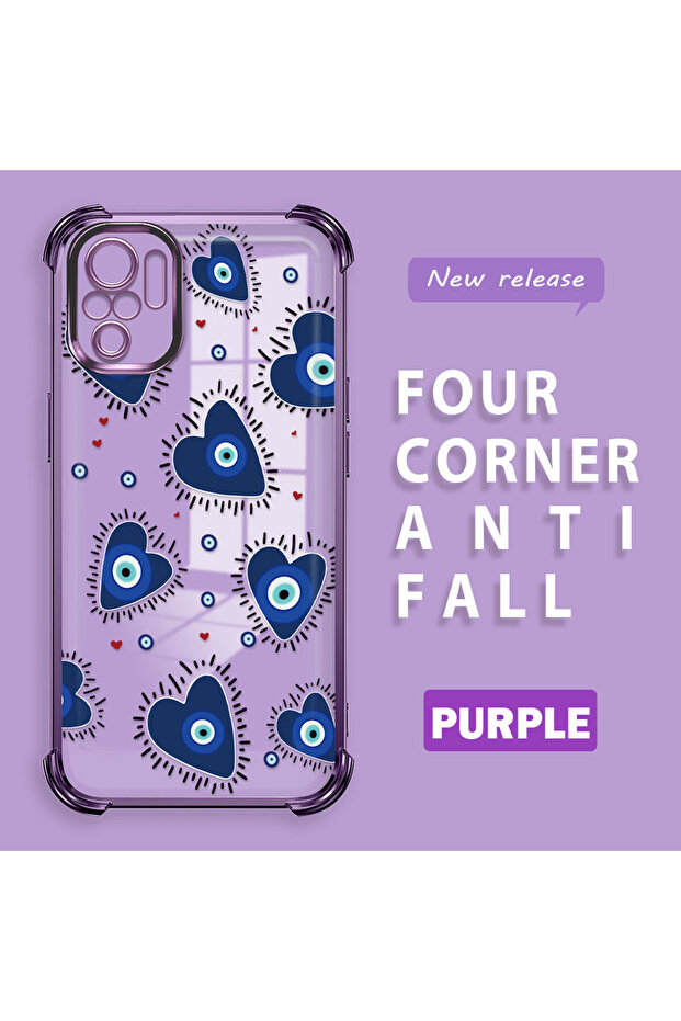 حافظة حماية من السيليكون الشفاف المتوافقة مع Xiaomi Poco M5S بنمط العين الشريرة - 1