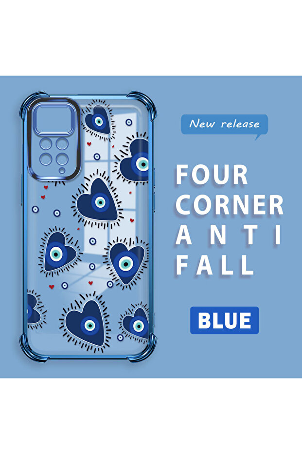 حافظة حماية من السيليكون الشفاف المتوافقة مع هاتف Xiaomi Redmi Note 11 Pro بنمط العين الشريرة - 1