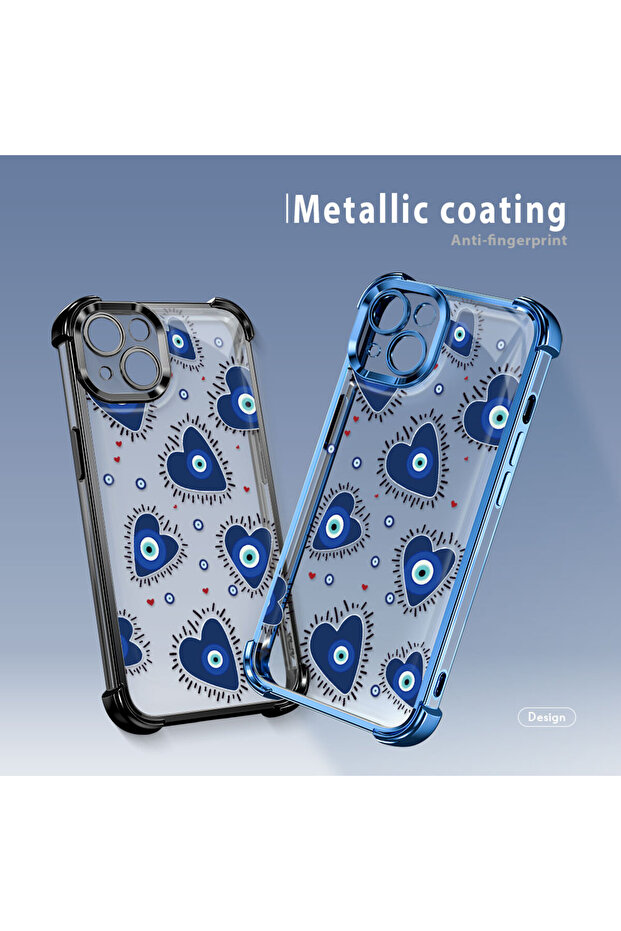 حافظة حماية من السيليكون الشفاف المتوافقة مع هاتف iPhone 14 بنمط العين الشريرة - 8