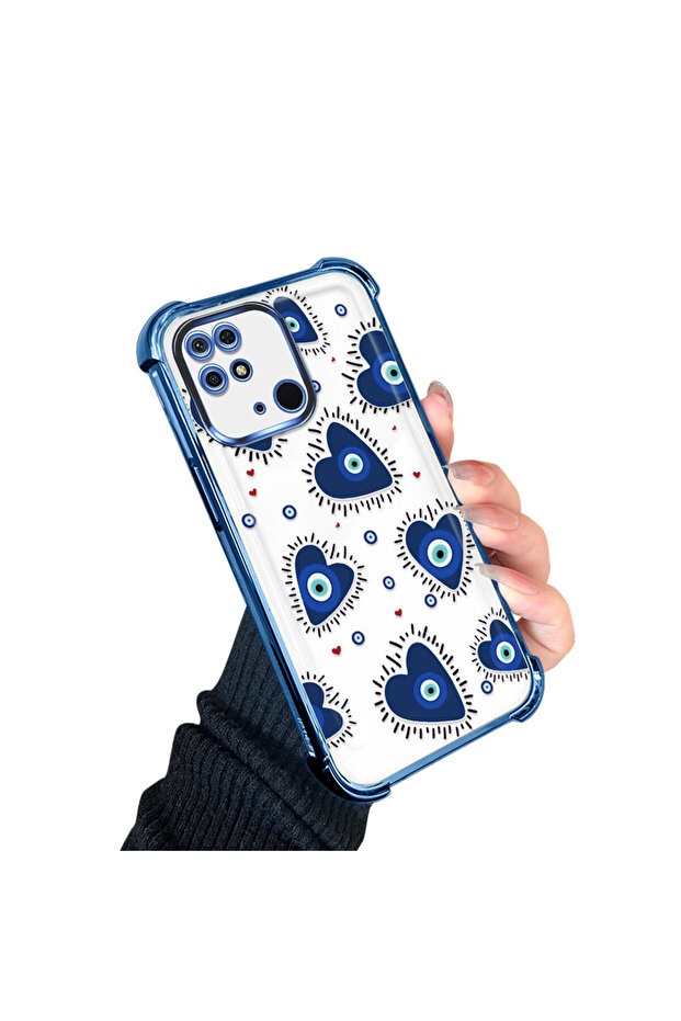 حافظة حماية من السيليكون الشفاف المتوافقة مع هاتف Xiaomi Redmi 10C بنمط العين الشريرة - 3