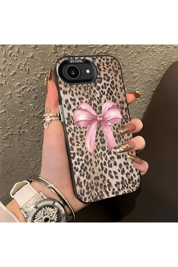 iPhone 16E Compatible Case Pardus Pattern Hard Shell Anti-Fall Phone Case - 1