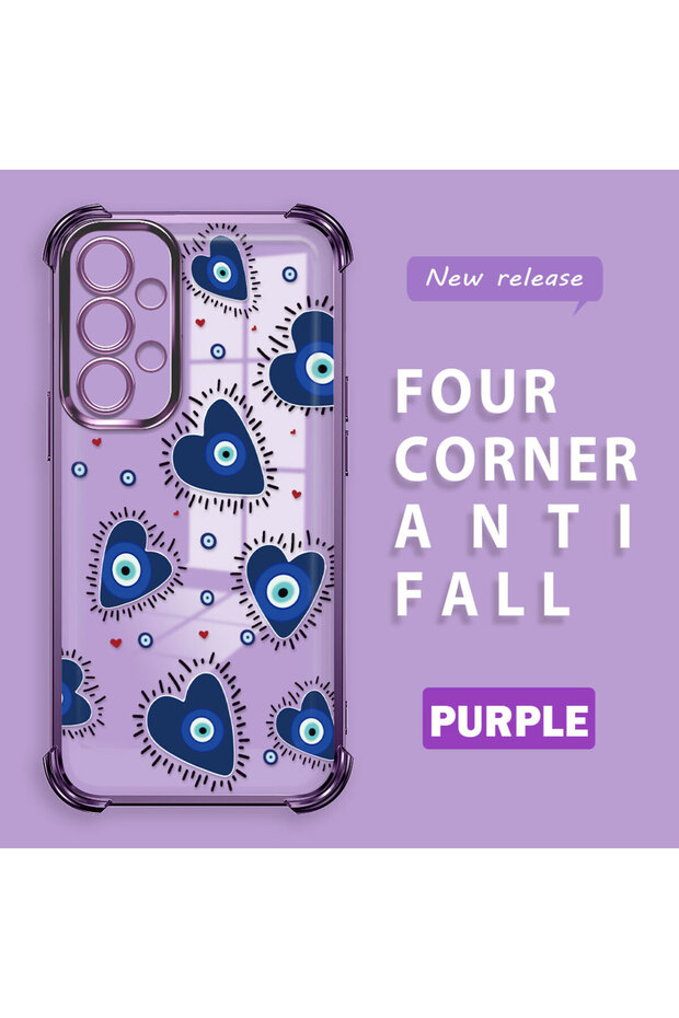 حافظة حماية من السيليكون الشفاف المتوافقة مع هاتف سامسونج جالاكسي A23 بنمط العين الشريرة - 1