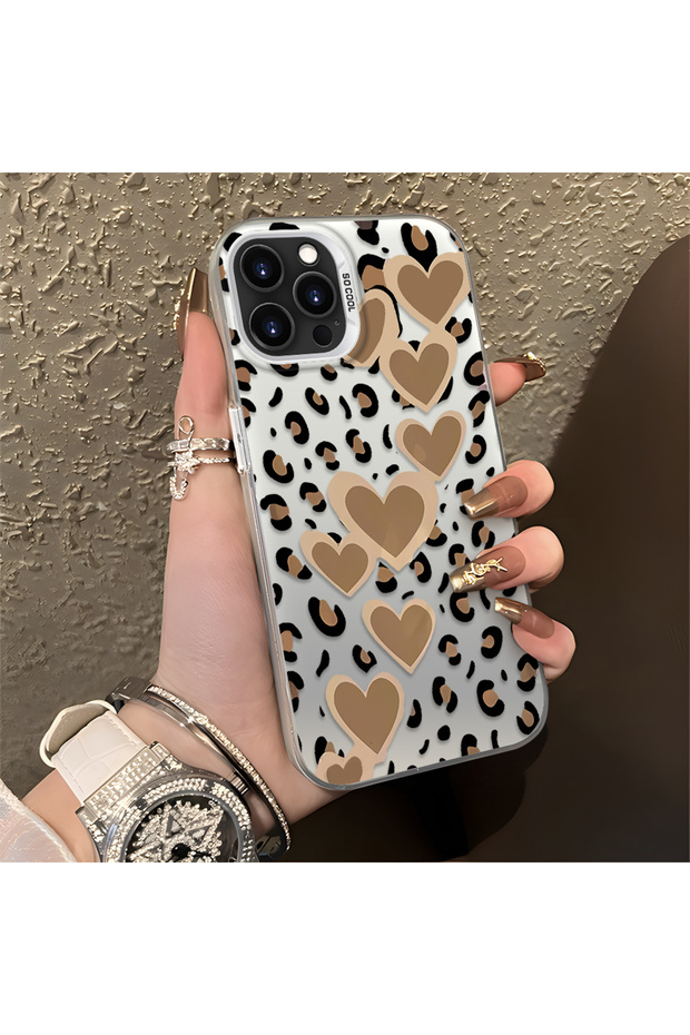 حافظة متوافقة مع هاتف iPhone 15 Pro بنمط pardus، حافظة هاتف صلبة مضادة للسقوط - 1