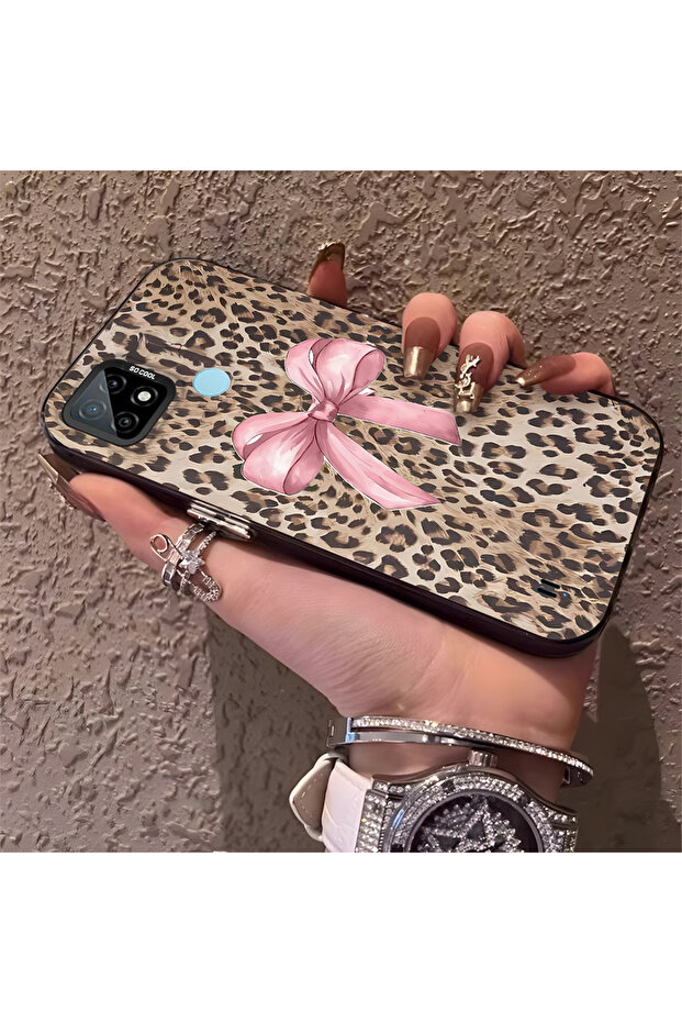 حافظة متوافقة مع هاتف Realme C21 بنمط pardus، حافظة هاتف صلبة مضادة للسقوط - 2