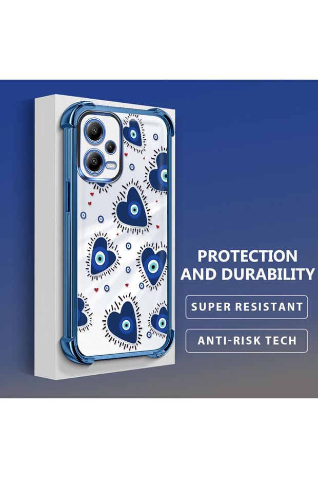 حافظة حماية من السيليكون الشفاف المتوافقة مع هاتف Xiaomi Poco X5 5G بنمط العين الشريرة - 4