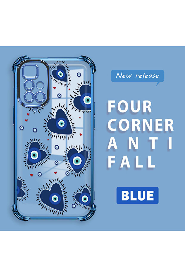 حافظة حماية من السيليكون الشفاف المتوافقة مع هاتف Xiaomi Redmi 10 بنمط العين الشريرة - 1