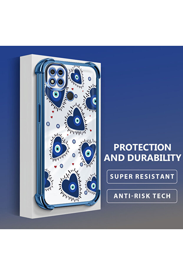 حافظة حماية من السيليكون الشفاف المتوافقة مع هاتف Xiaomi Redmi 9C بنمط العين الشريرة - 4