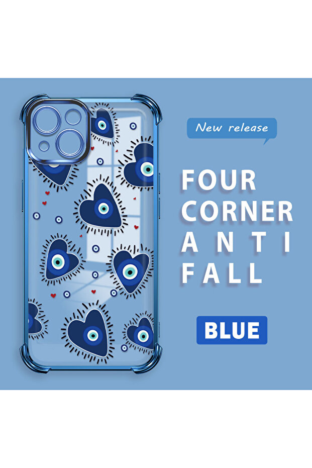 حافظة حماية من السيليكون الشفاف المتوافقة مع هاتف iPhone 13 بنمط العين الشريرة - 1