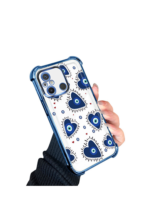 حافظة حماية من السيليكون الشفاف المتوافقة مع هاتف Xiaomi Redmi 12C بنمط العين الشريرة - 3