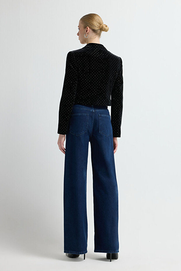 Taşlı Kadife Ceket - 5