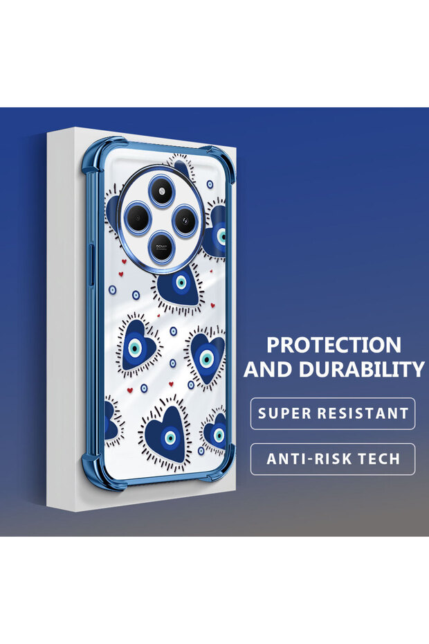 حافظة حماية من السيليكون الشفاف المتوافقة مع هاتف Xiaomi Redmi A4 بنمط العين الشريرة - 4