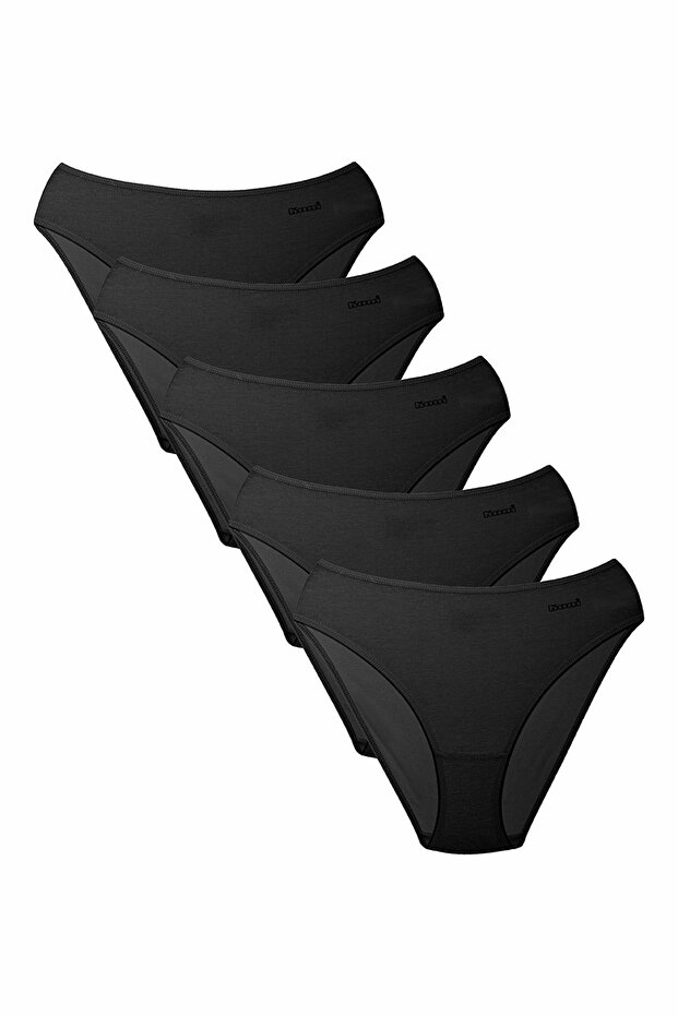 Kadın Basic 5 li Slip Modal Külot Siyah - 1