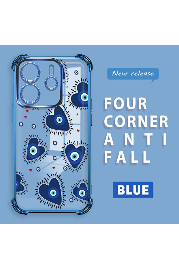 حافظة حماية من السيليكون الشفاف المتوافقة مع هاتف Xiaomi Redmi Note 14 بنمط العين الشريرة - 1