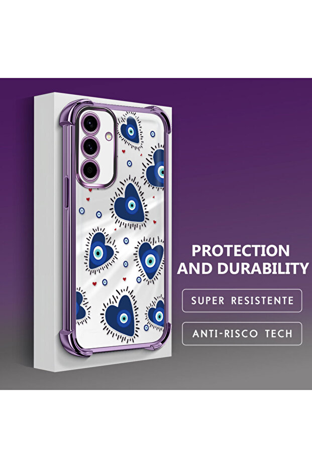 حافظة حماية من السيليكون الشفاف المتوافقة مع هاتف سامسونج جالاكسي A56 بنمط العين الشريرة - 4