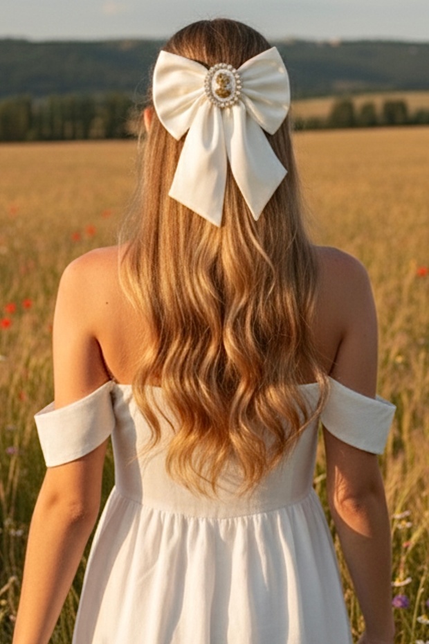 Girl with a Pearl Frame Bow Buckle