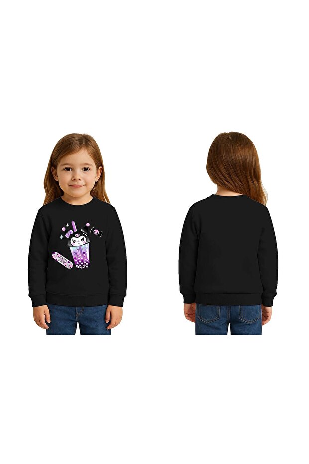 Unisex Kuromi Printed Children's Swaetshirt 3 Thread Raster