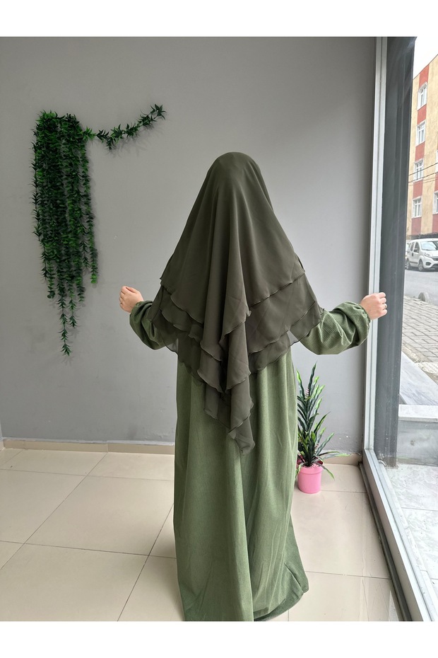 Tesettür Kadife Elbise - 3