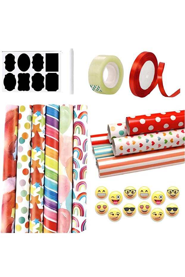 مجموعة تغليف هدايا مكونة من 12 قطعة - 1