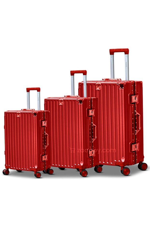 Hard Shell Aluminum Framed 3PCS Set(20/24/28 Inch) Luggage, USB Charging Port, Bottle Holder