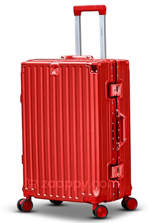 Hard Shell Aluminum Framed 28 Inch (30-35kg) Luggage, USB Charging Port, Bottle Holder