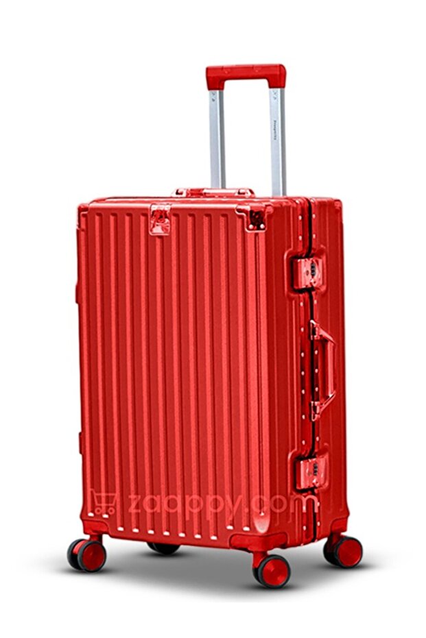 Hard Shell Aluminum Framed 24 Inch (20-25kg) Luggage, USB Charging Port, Bottle Holder