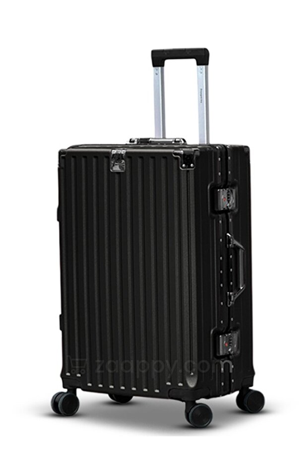 Hard Shell Aluminum Framed 24 Inch (20-25kg) Luggage, USB Charging Port, Bottle Holder