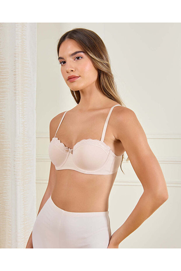 حمالة صدر أساسية بلون البشرة والأسود، عبوة من قطعتين - 2