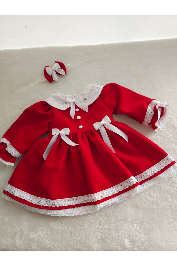 Red Bow Detailed Dress