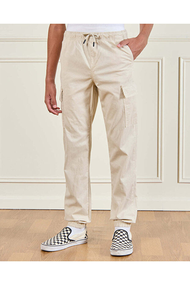 Beige Cargo Trouser