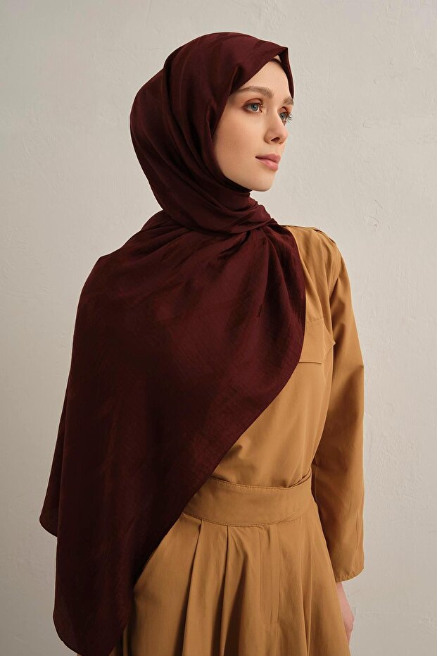 Lyocell Shawl - Zigzag Pattern - Aly1-32 - Burgundy