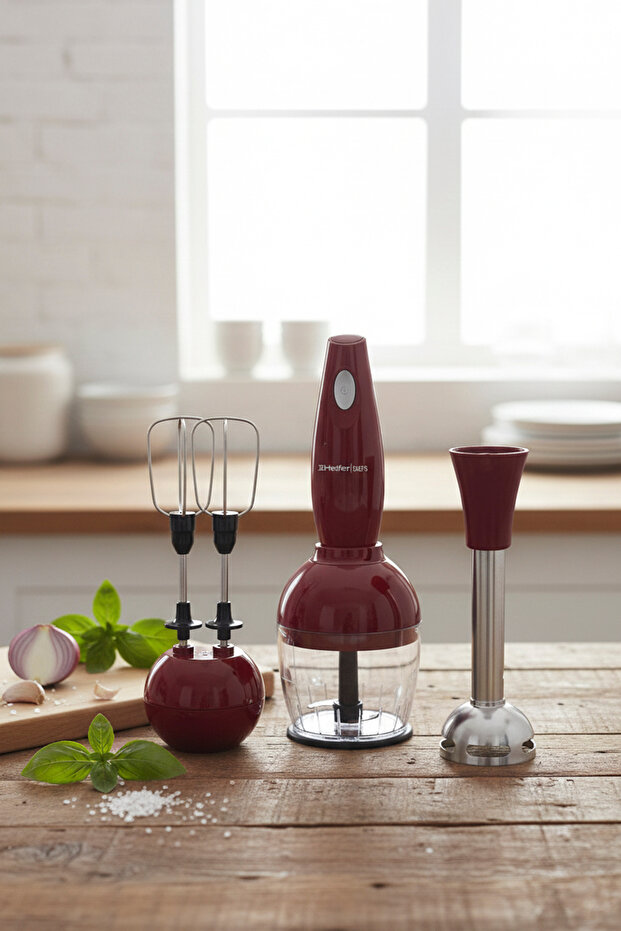 Chef's Mini Blender Set - Kırmızı - 3