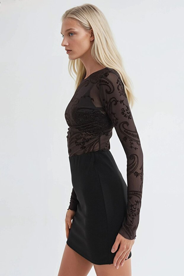 BUSEM Visok struk Elastična mini suknja - 2