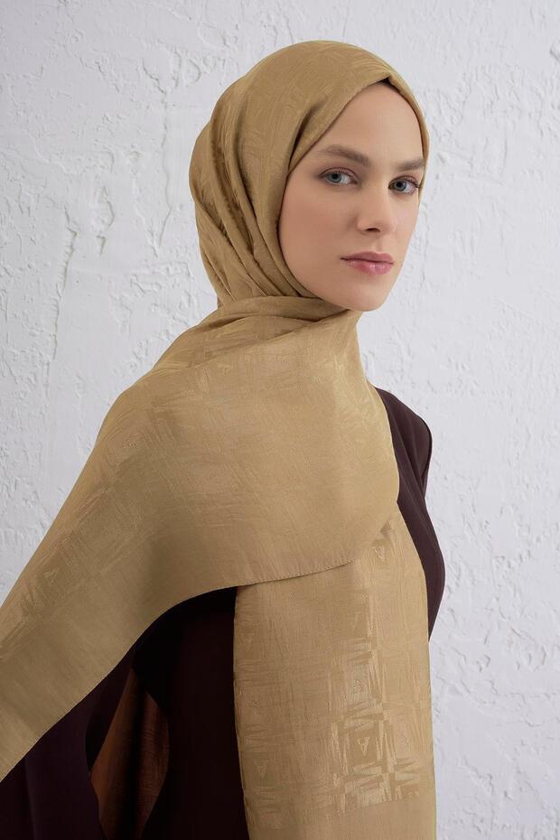 Lyocell Shawl - Logo Pattern - Aly6-70 - Gold